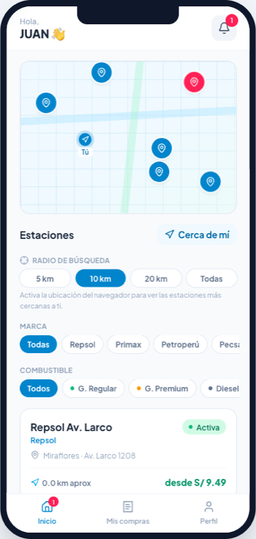 App: mapa de estaciones